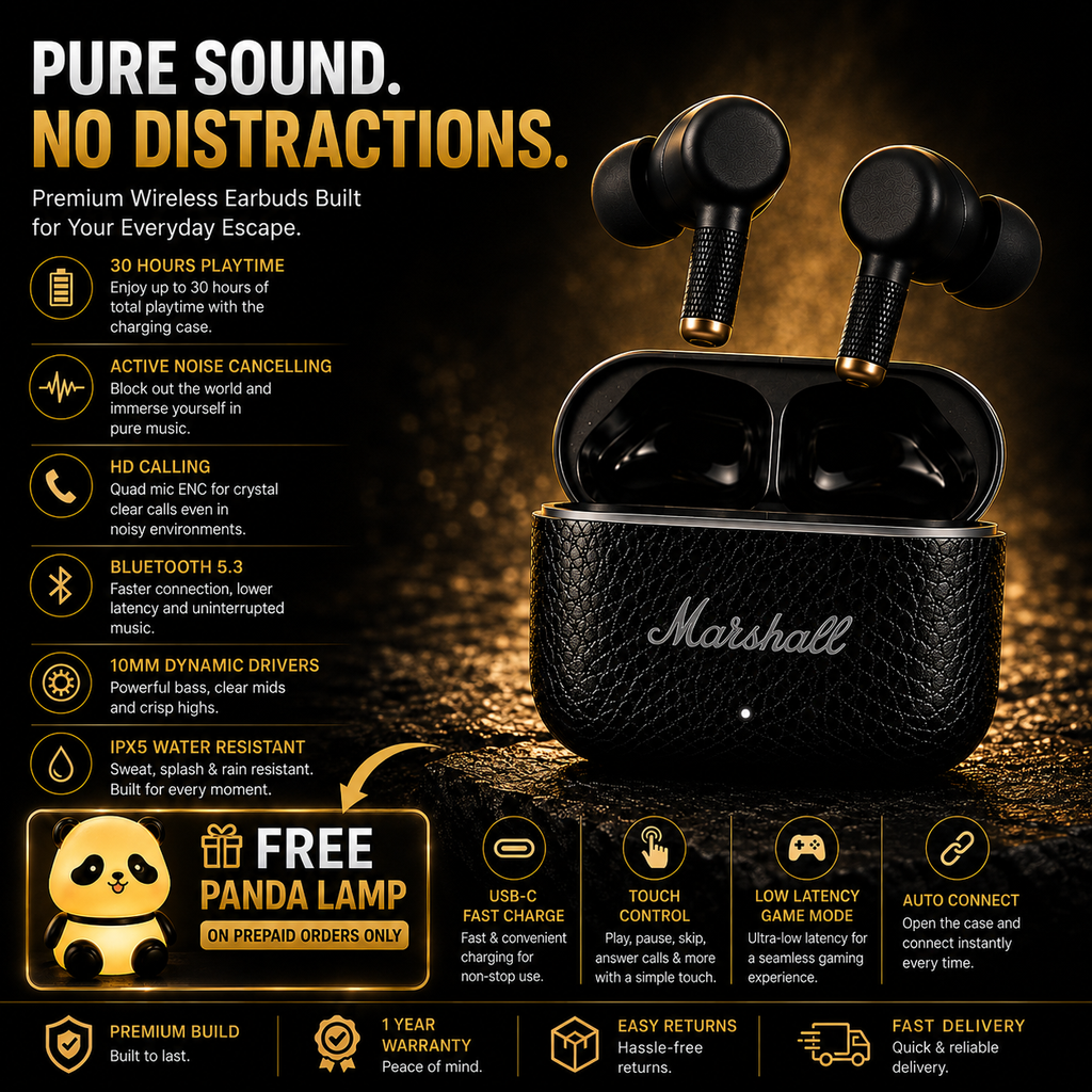 Marshall Motif . Wireless Earbuds Upgrade your everyday listening experience