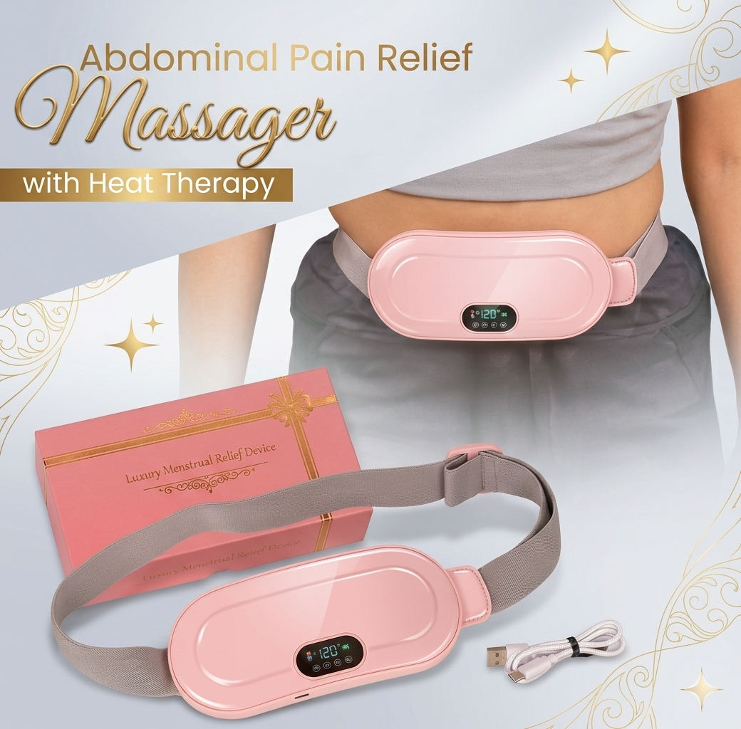 Portable Menstrual Heating Pad – Cordless Electric Waist Massager with 3 Heat Levels