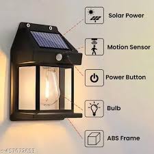 Solar Outdoor Wall Lantern – Waterproof Motion Sensor Garden Light