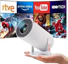 Smart HD Portable Projector – 180° Rotatable Home Cinema with Android 11 & WiFi 6