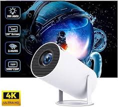 Smart HD Portable Projector – 180° Rotatable Home Cinema with Android 11 & WiFi 6