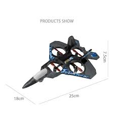 F-22 Sky Surfer RC Fighter Jet – 2.4G Remote Control Quadcopter Drone with LED Lights