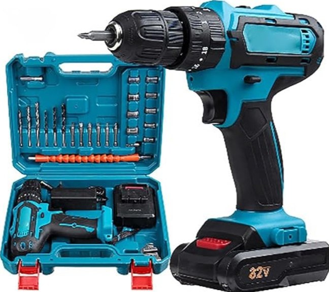 Cordless Power Drill & Driver Kit | Dual Battery, Bits & Case for Home DIY