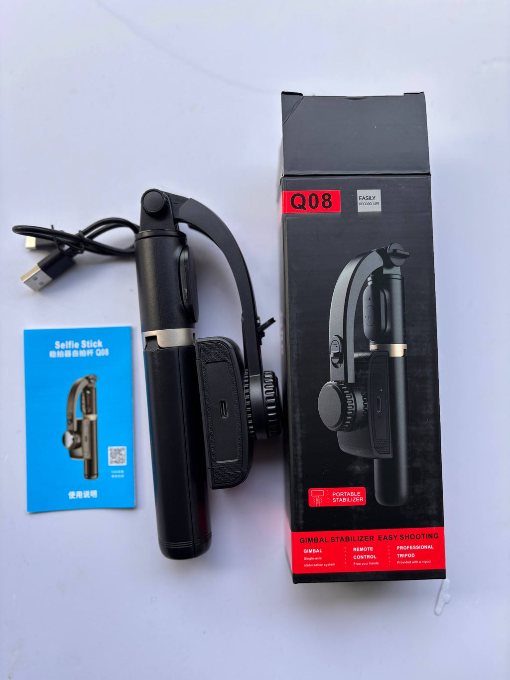 2-in-1 Selfie Stick & Anti-Shake Gimbal Stabilizer for Phone Vlogging