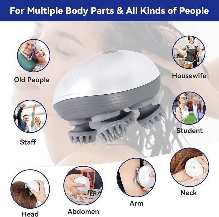 360° Electric Scalp Massager for Hair Growth & Stress Relief | Detachable, Waterproof