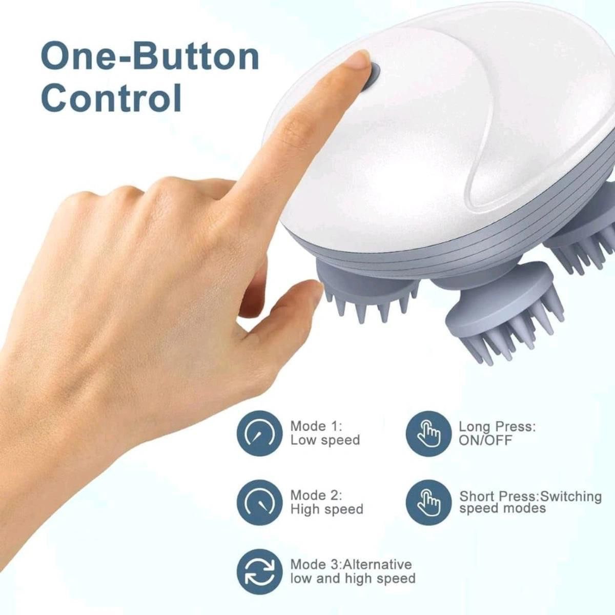 360° Electric Scalp Massager for Hair Growth & Stress Relief | Detachable, Waterproof