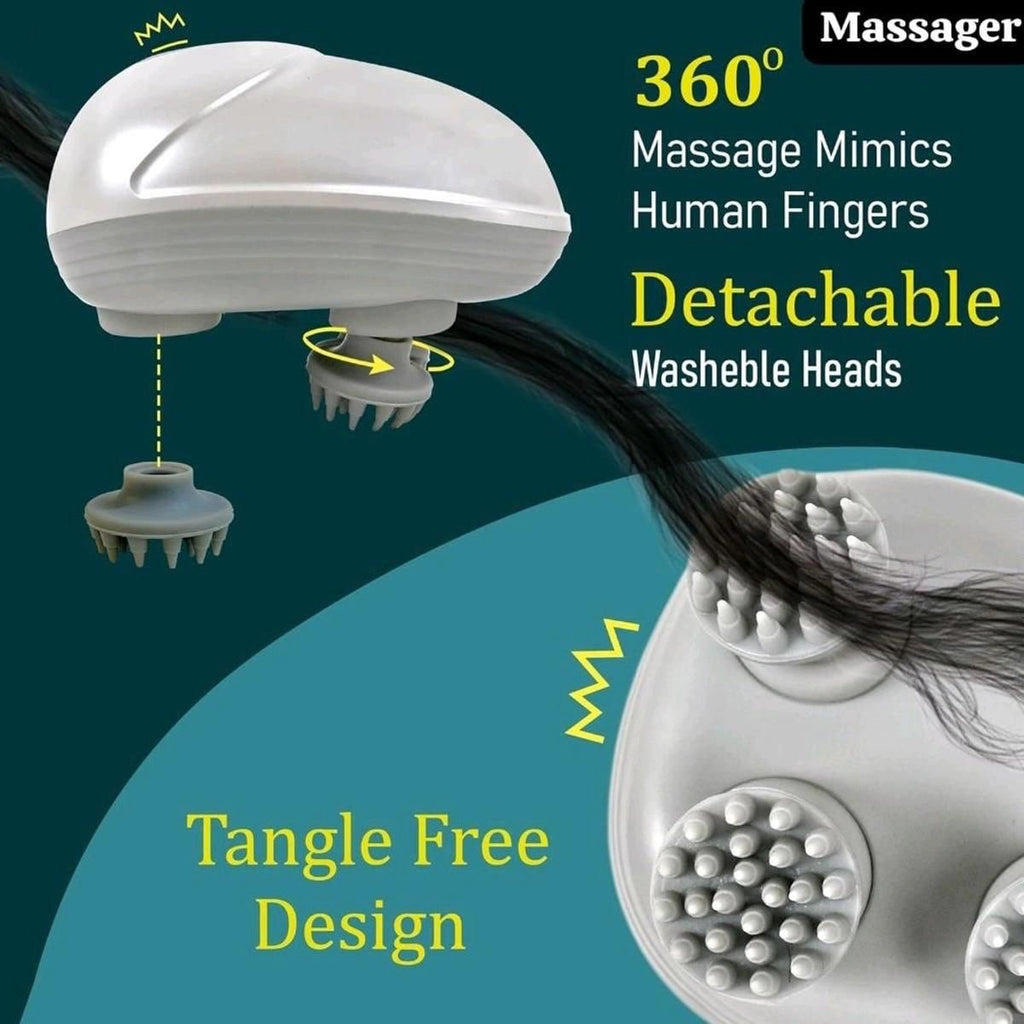 360° Electric Scalp Massager for Hair Growth & Stress Relief | Detachable, Waterproof