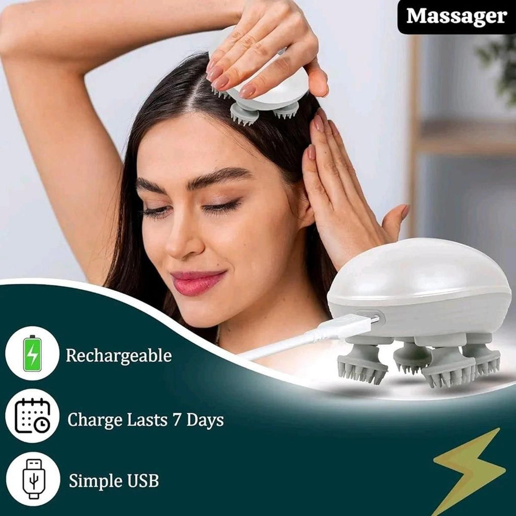 Electric Scalp Massager for Hair Growth & Relaxation | 3 Modes, Waterproof