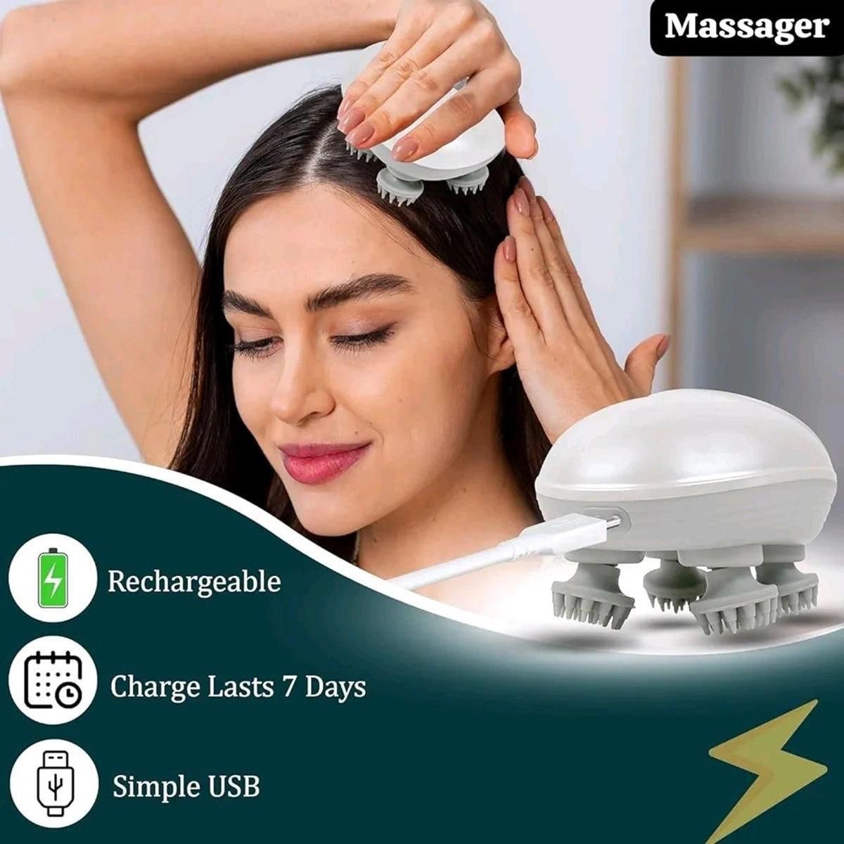 Electric Scalp Massager for Hair Growth & Relaxation | 3 Modes, Waterproof