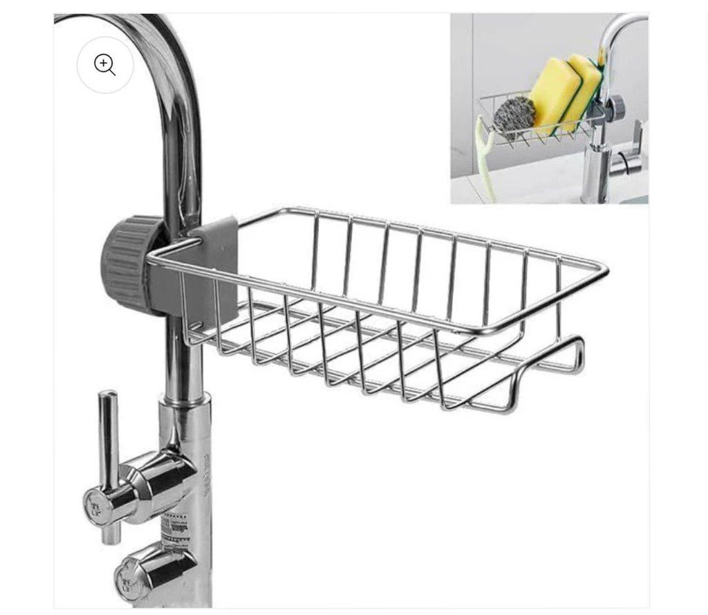 Kitchen Sink Organizer & Faucet Storage Rack + 5 Free Scrubbers
