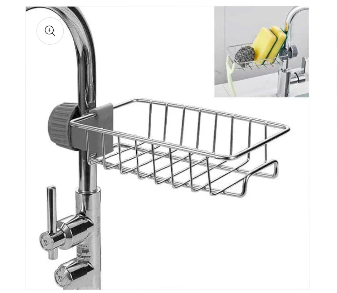 Kitchen Sink Organizer & Faucet Storage Rack + 5 Free Scrubbers