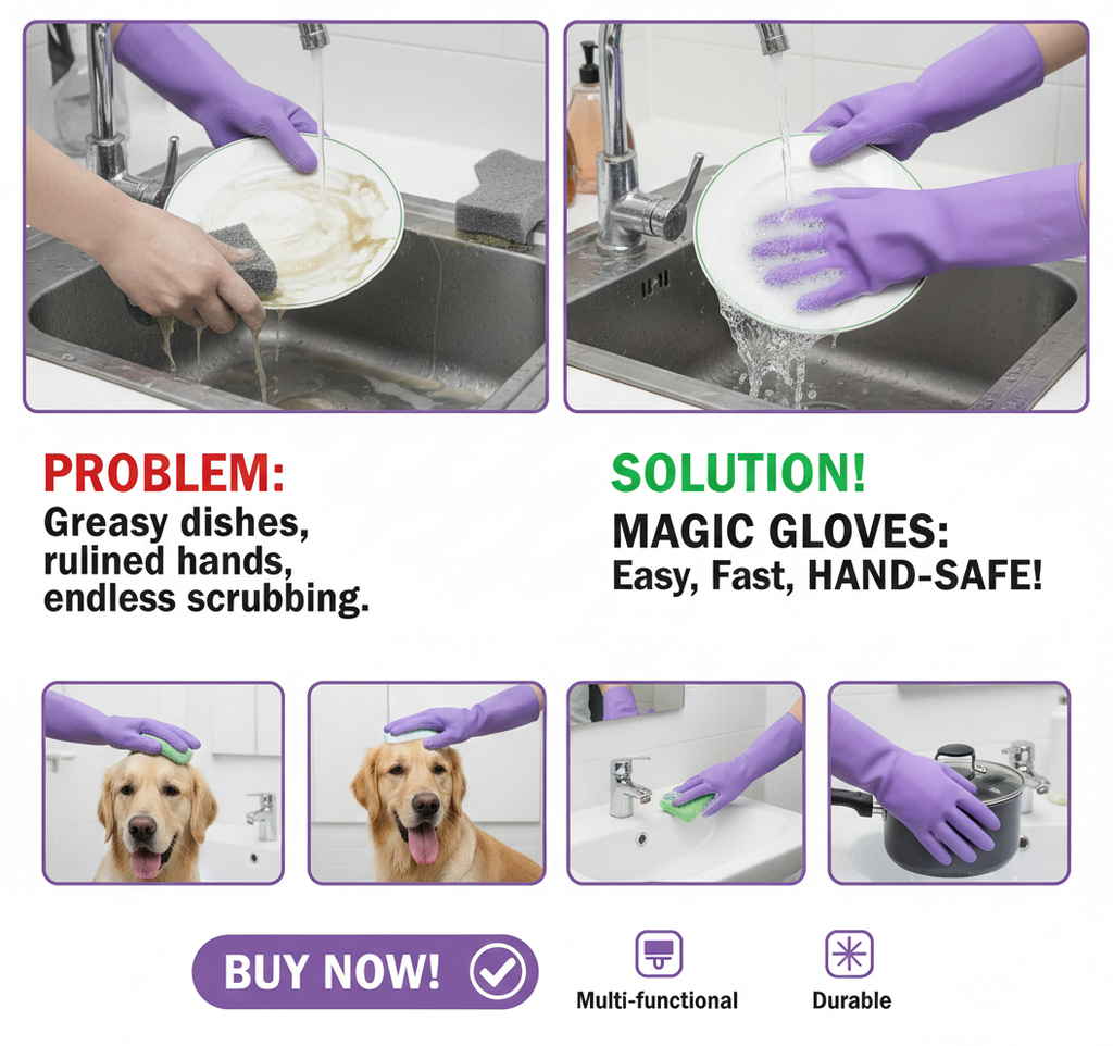 Magic Silicone Scrubbing Gloves: The Ultimate 2-in-1 Kitchen Revolution